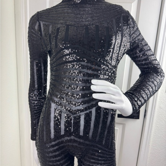 Akira Chicago Sequin Black Regular Size Jumpsuits & Rompers for Women Size M - Picture 8 of 11